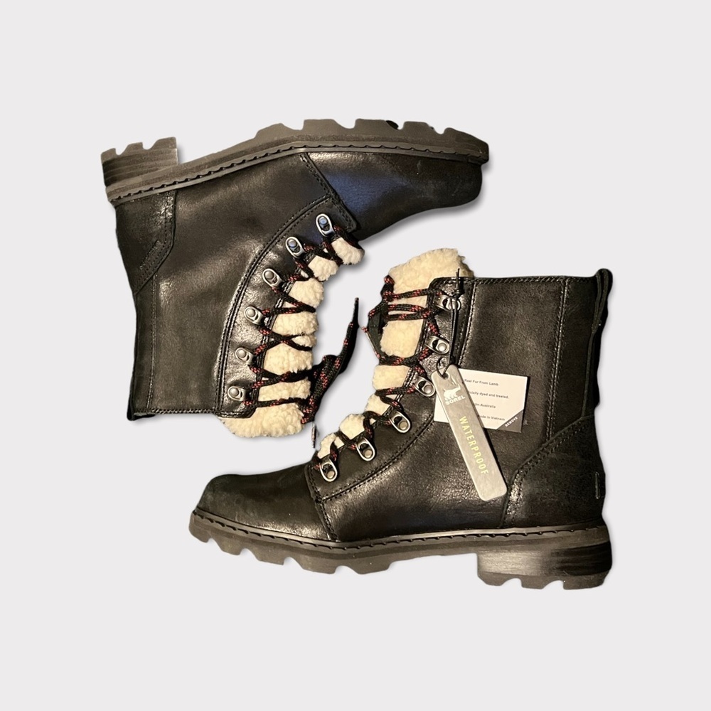 NEW SOREL LENNOX LACE COZY FAUX FUR‎ BOOTIE SZ 10